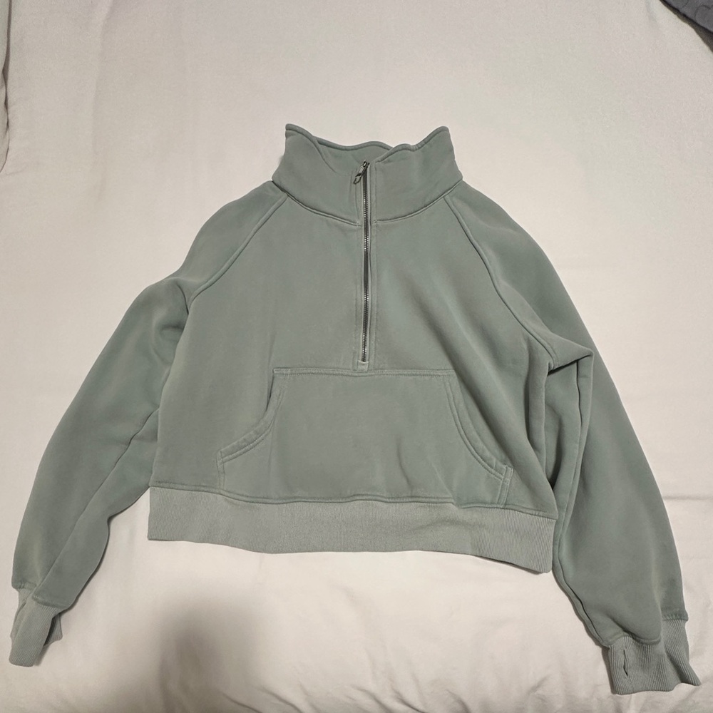 Women's Half-Zip Pullover Sweatshirt - Sage Green
